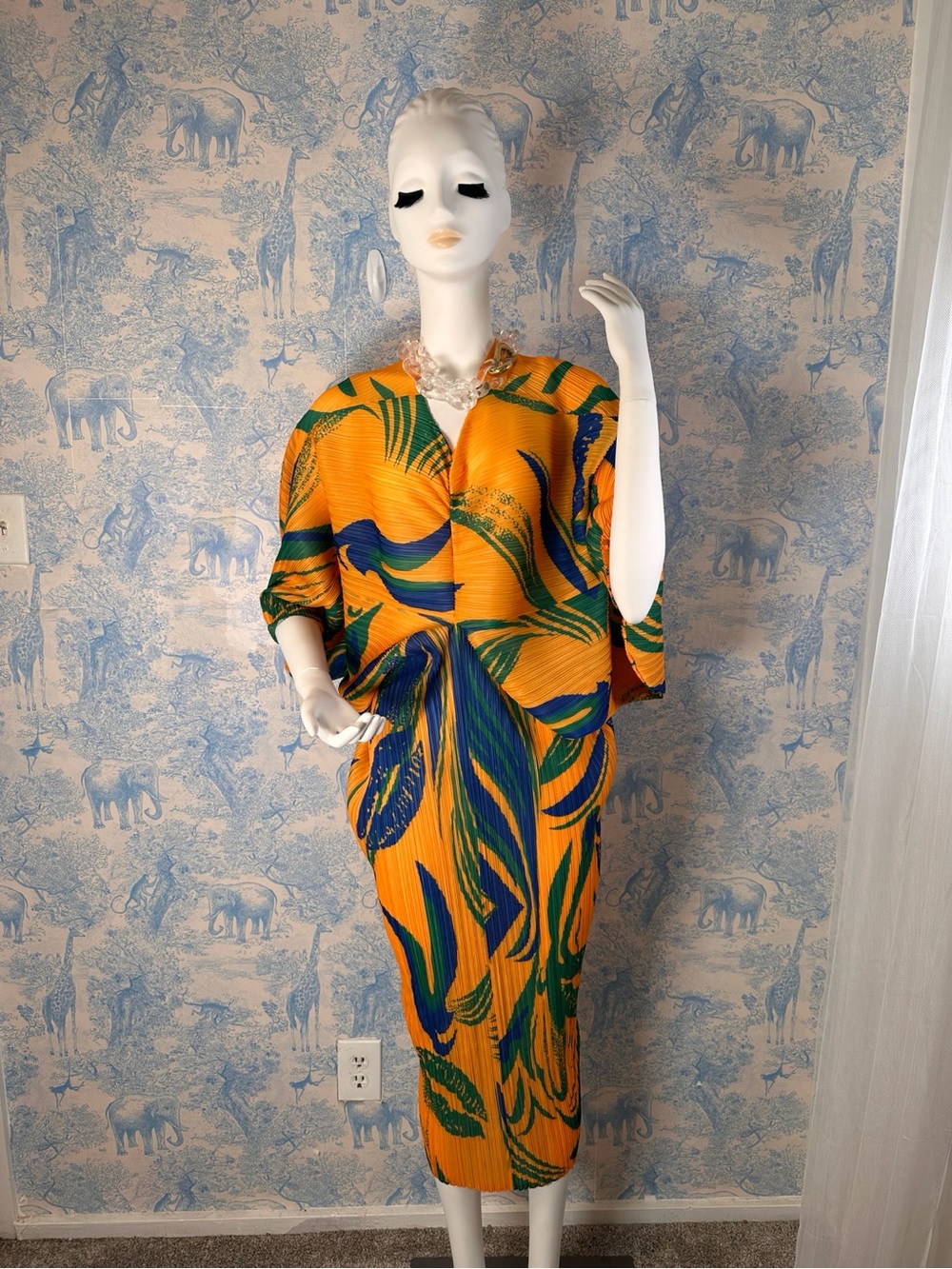 Palm Beach Chic Pleated bouncy Kaftan | Coastal grandmother | Grandmillineal